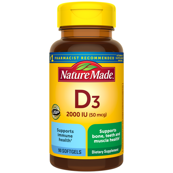 Nature Made Vitamin D3 2000 IU, 250 softgels